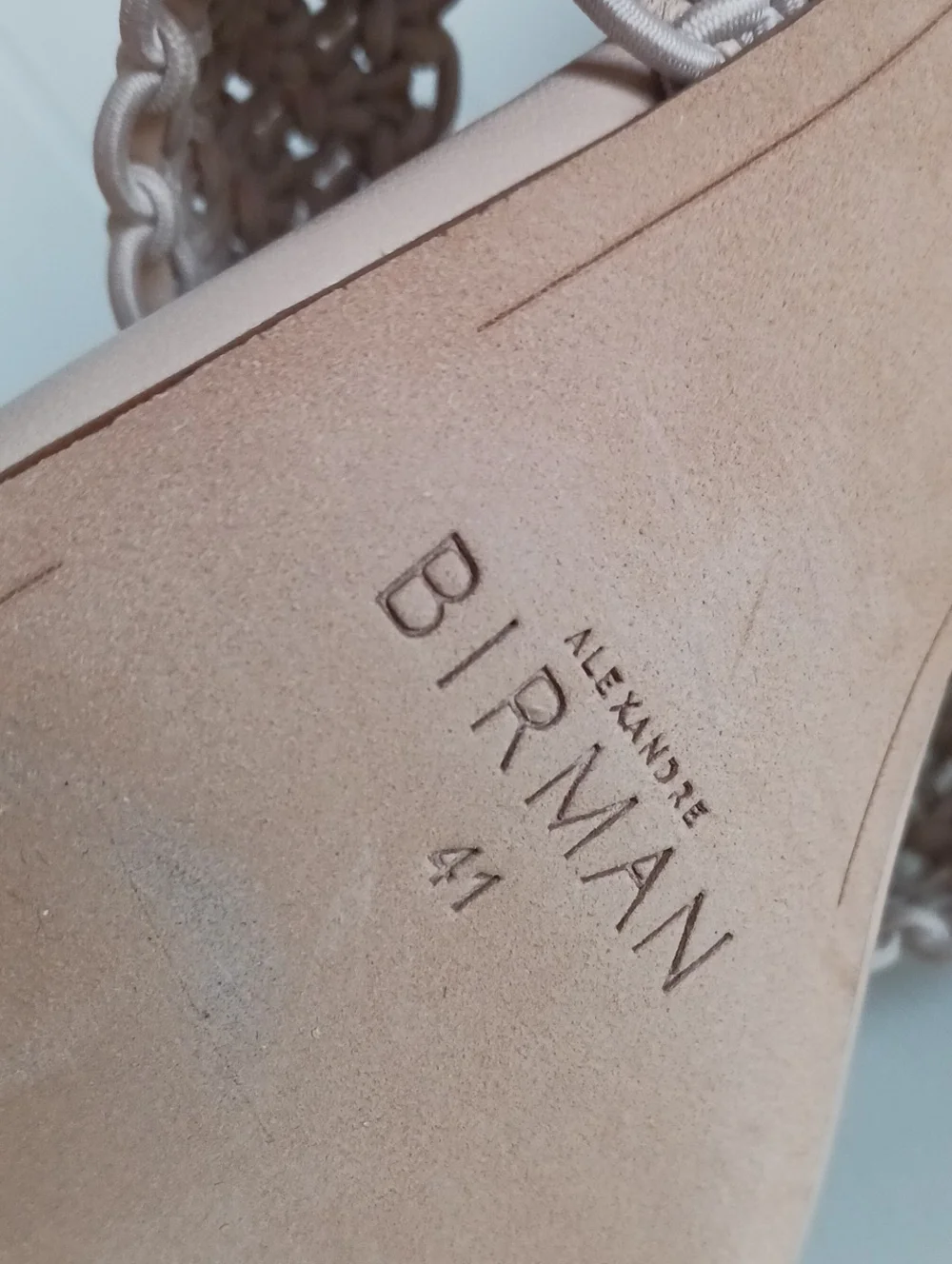 ALEXANDRE BIRMAN NEW TAN LANNY MACRAME MULES